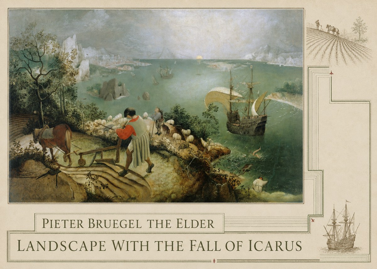 Pieter Bruegel Landscape with the Fall of Icarus I No3 - Poszter