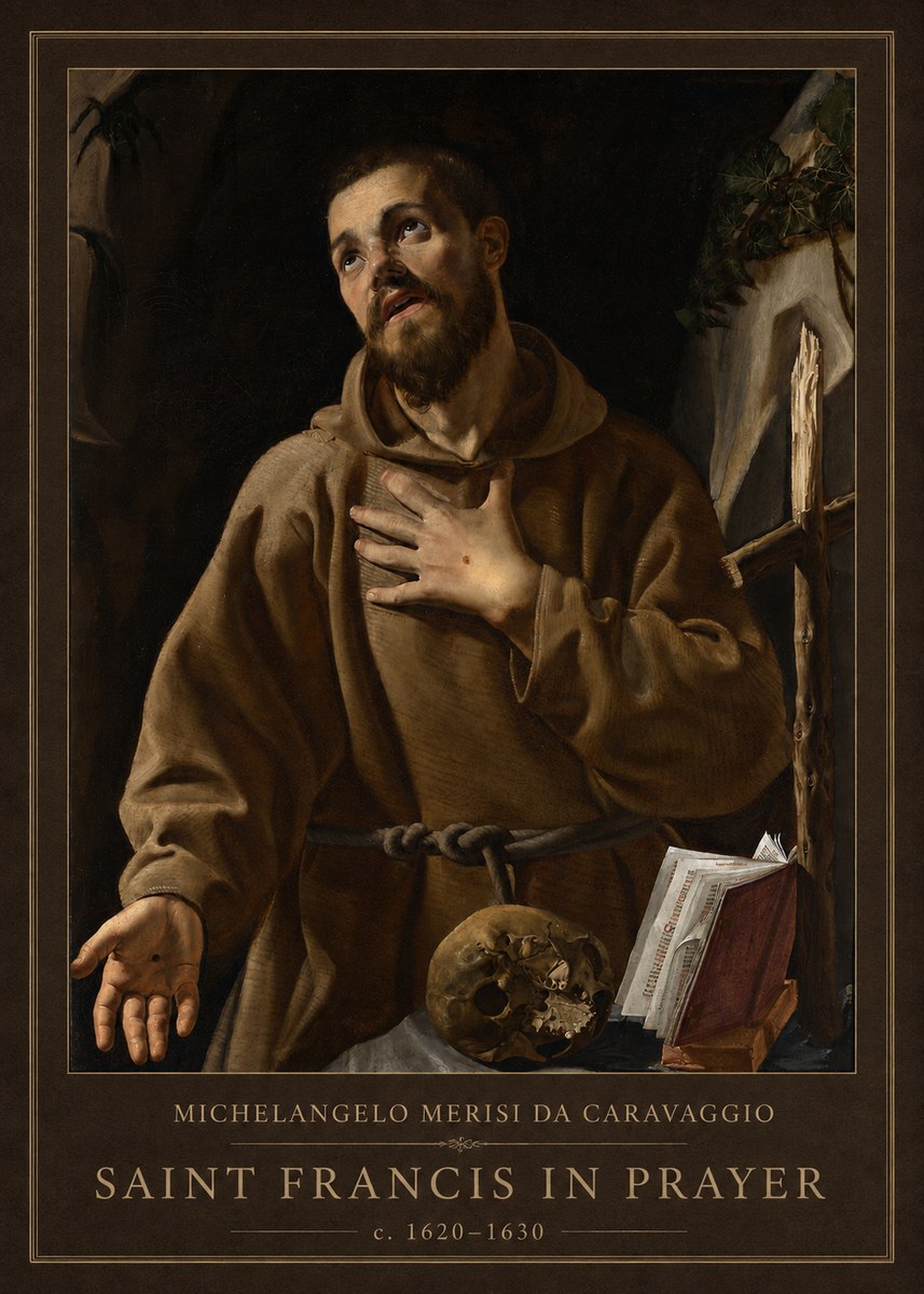 Michelangelo Merisi da Caravaggio Saint Francis in Prayer I No1 - Poszter