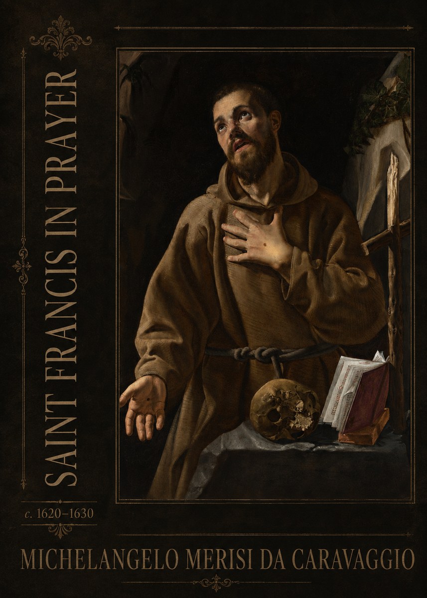 Michelangelo Merisi da Caravaggio Saint Francis in Prayer I No2 - Poszter