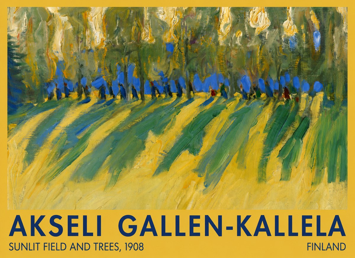 Akseli Gallen-Kallela Sunlit Field and Trees No1 - Poszter