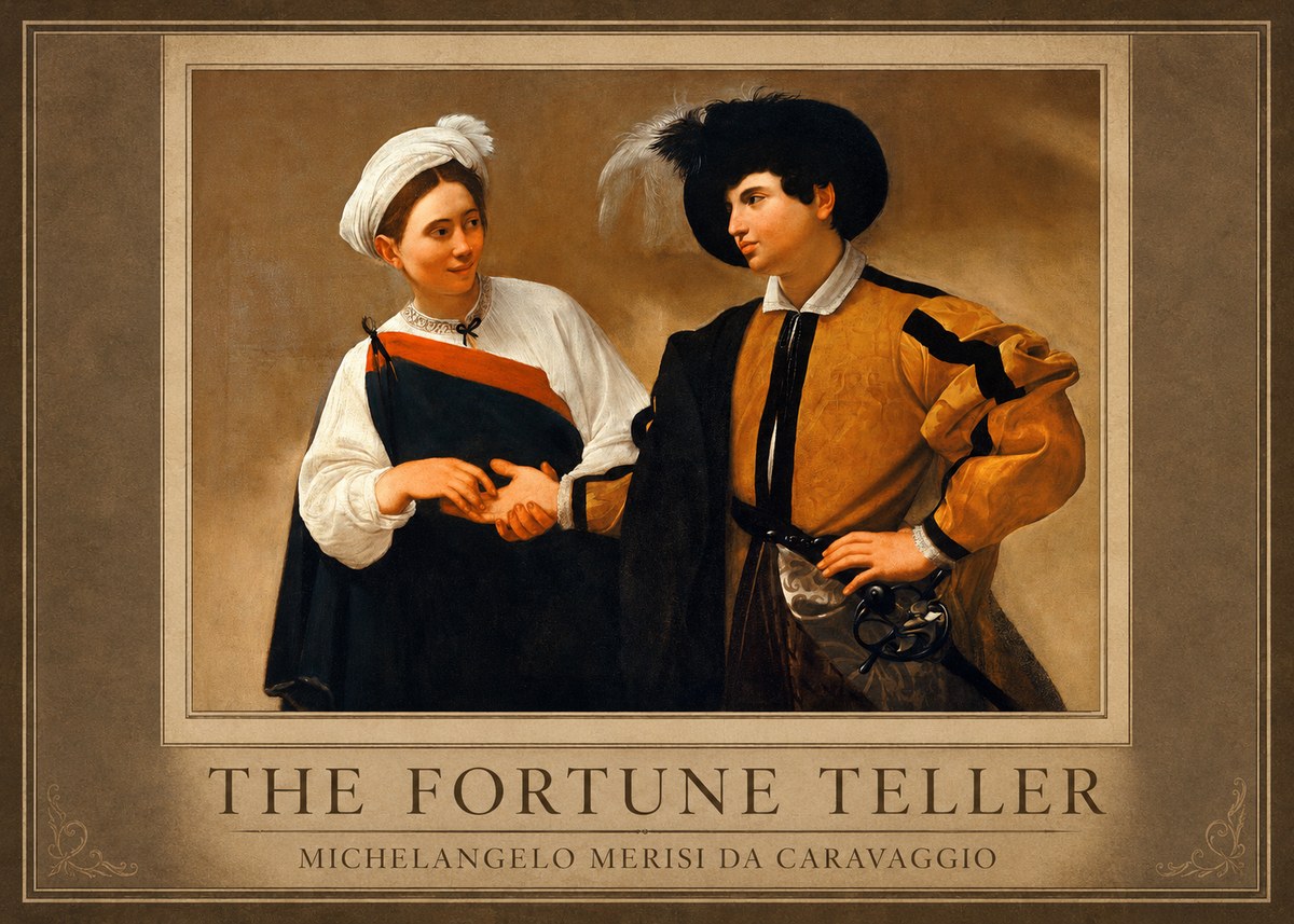 Michelangelo Merisi da Caravaggio The Fortune Teller I No1 - Poszter