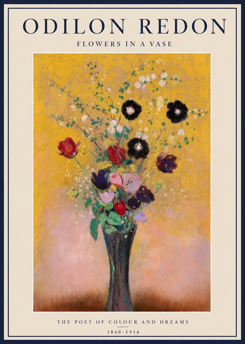 Odilon Redon Flowers in a Vase IV No2 - Poszter