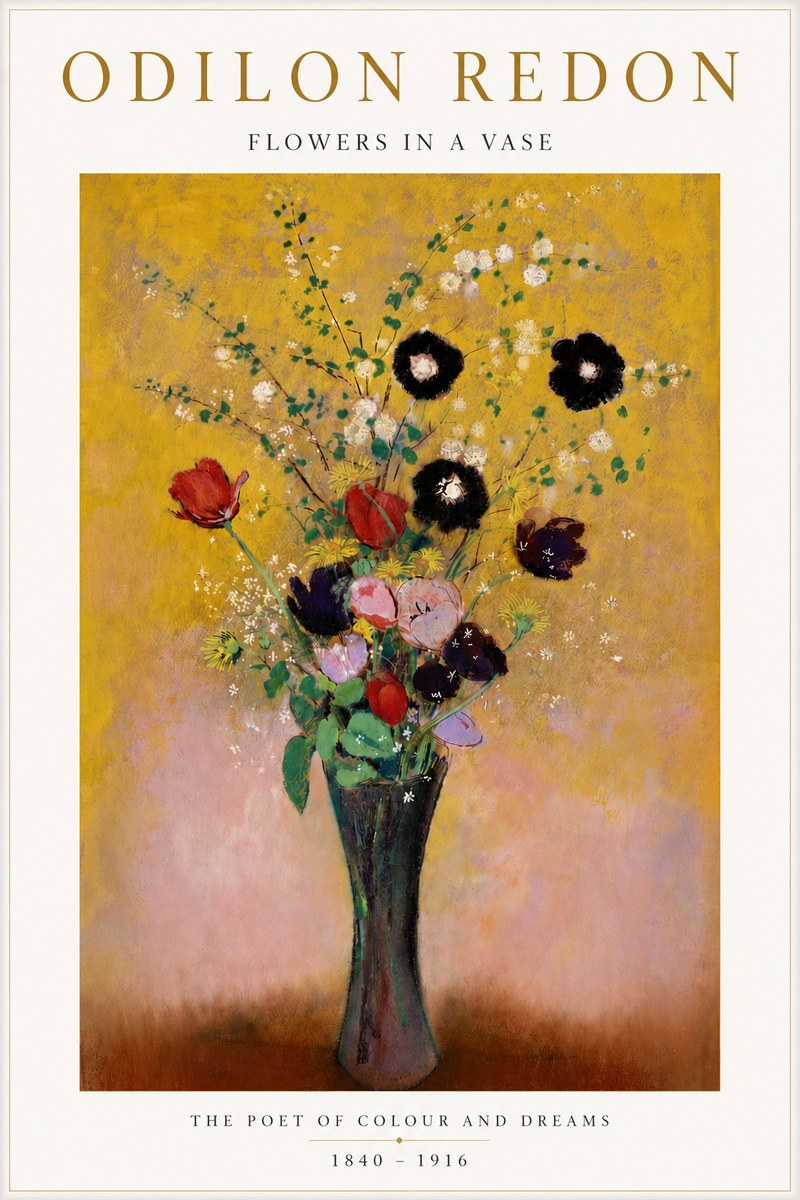 Odilon Redon Flowers in a Vase IV No5 - Poszter