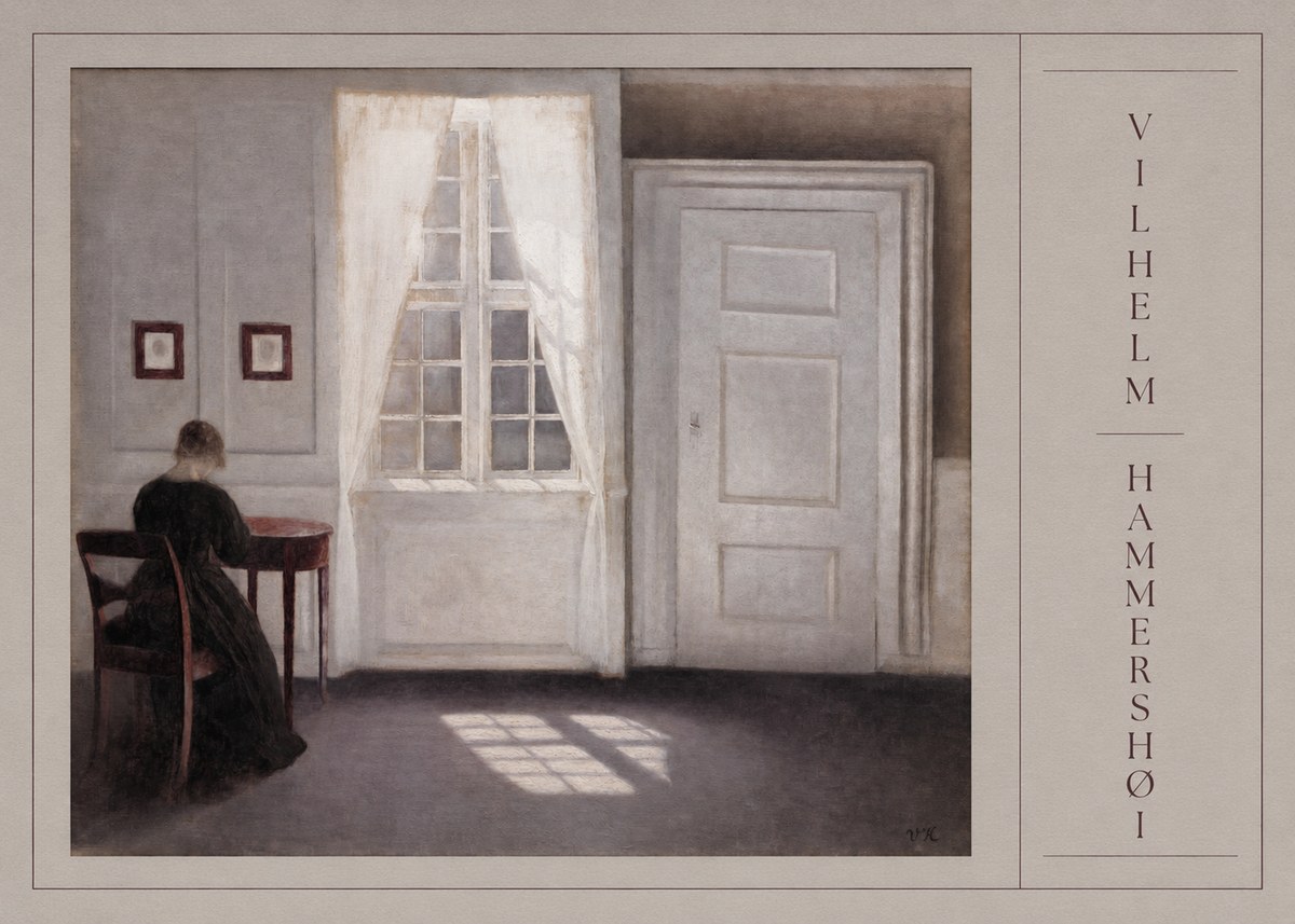 Vilhelm Hammershøi Interior with a Woman from the Back No2 - Poszter