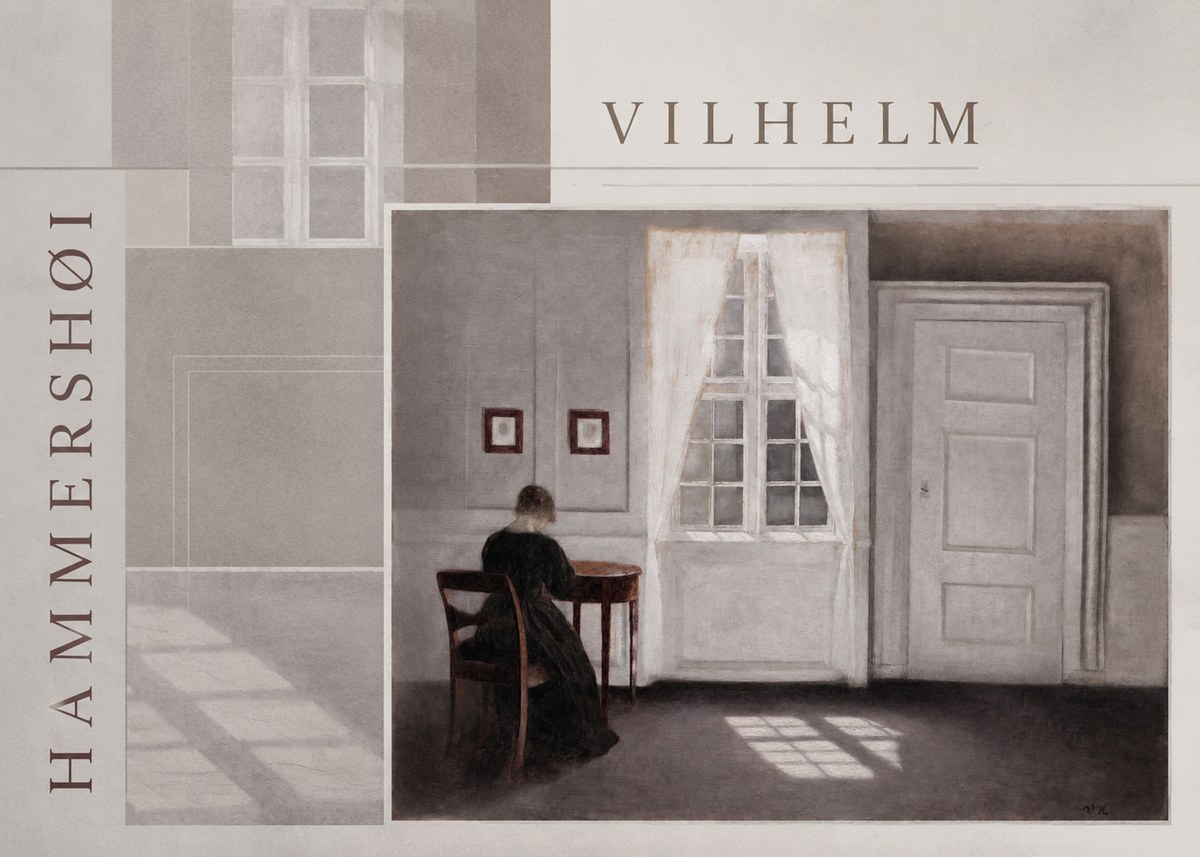 Vilhelm Hammershøi Interior with a Woman from the Back No6 - Poszter