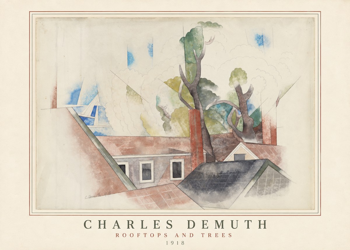 Charles Demuth Rooftops and Trees No3 - Poszter