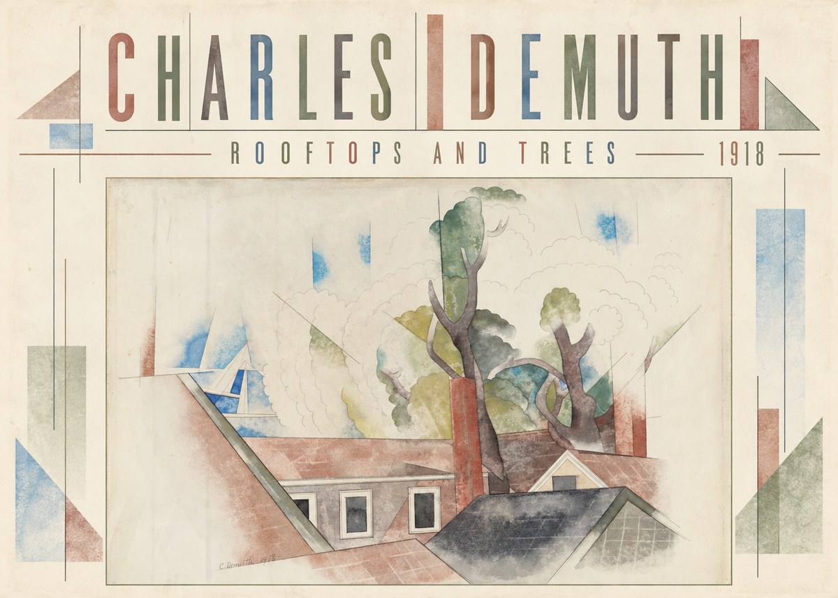 Charles Demuth Rooftops and Trees No5 - Poszter