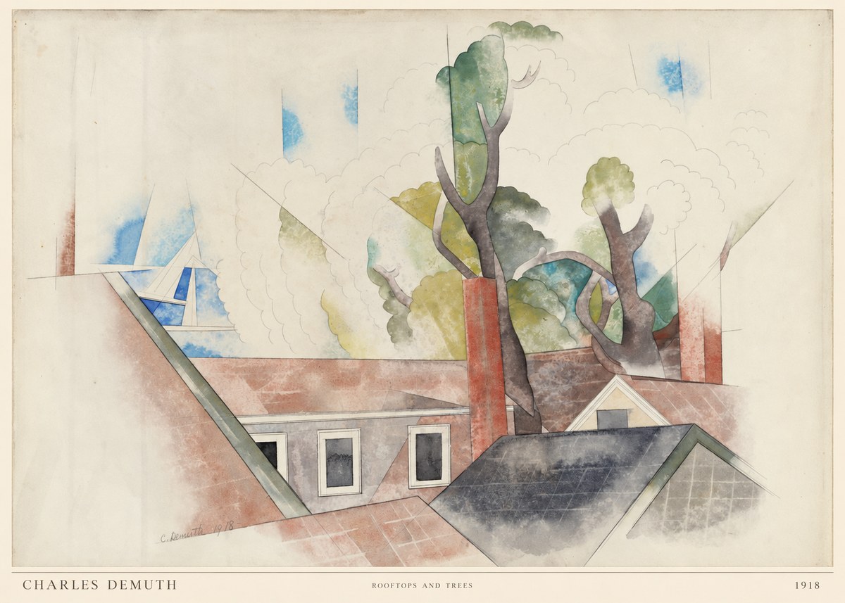 Charles Demuth Rooftops and Trees No6 - Poszter