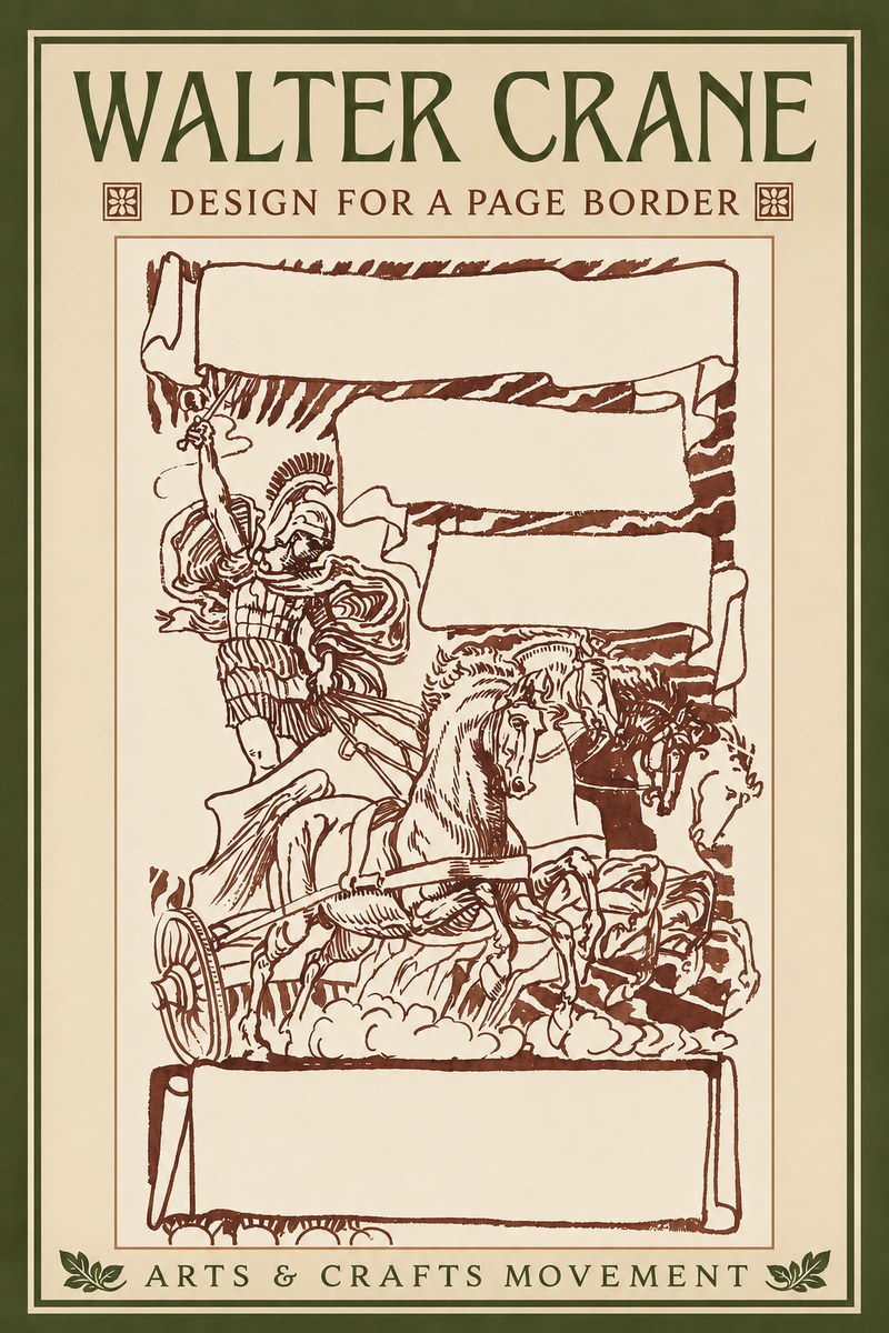 Walter Crane Design for a Page Border No2 - Poszter