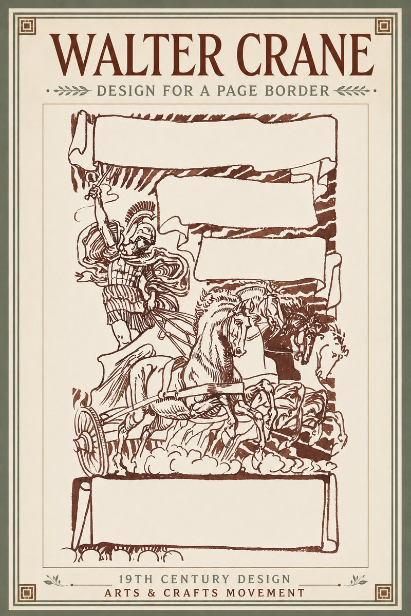 Walter Crane Design for a Page Border No3 - Poszter