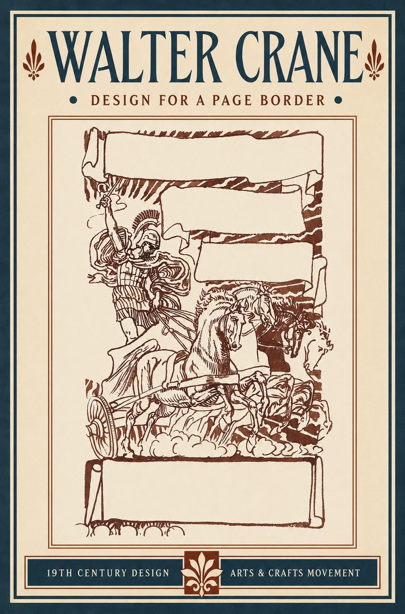 Walter Crane Design for a Page Border No4 - Poszter