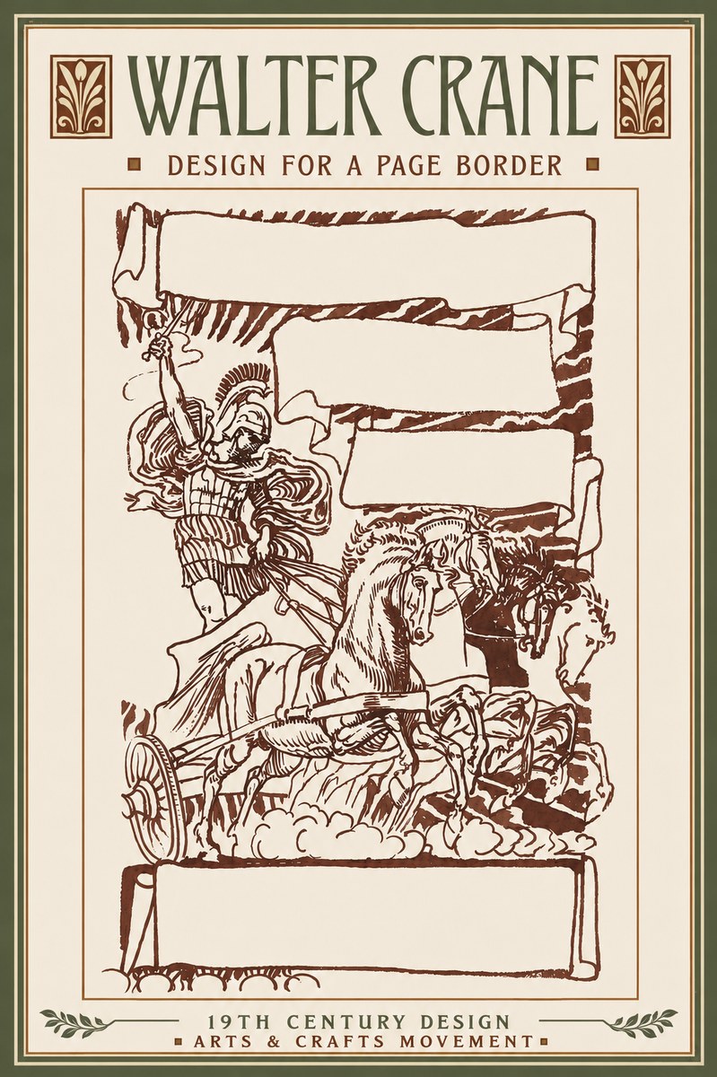 Walter Crane Design for a Page Border No6 - Poszter