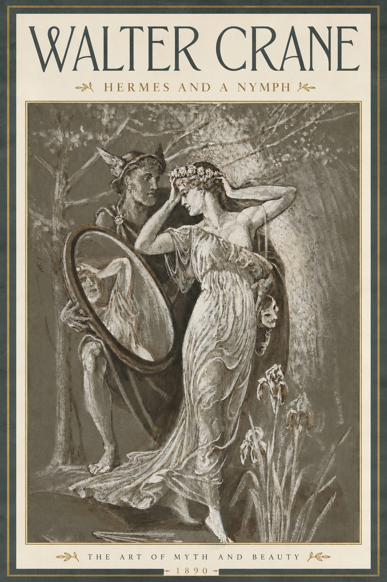 Walter Crane Hermes and a Nymph No4 - Poszter