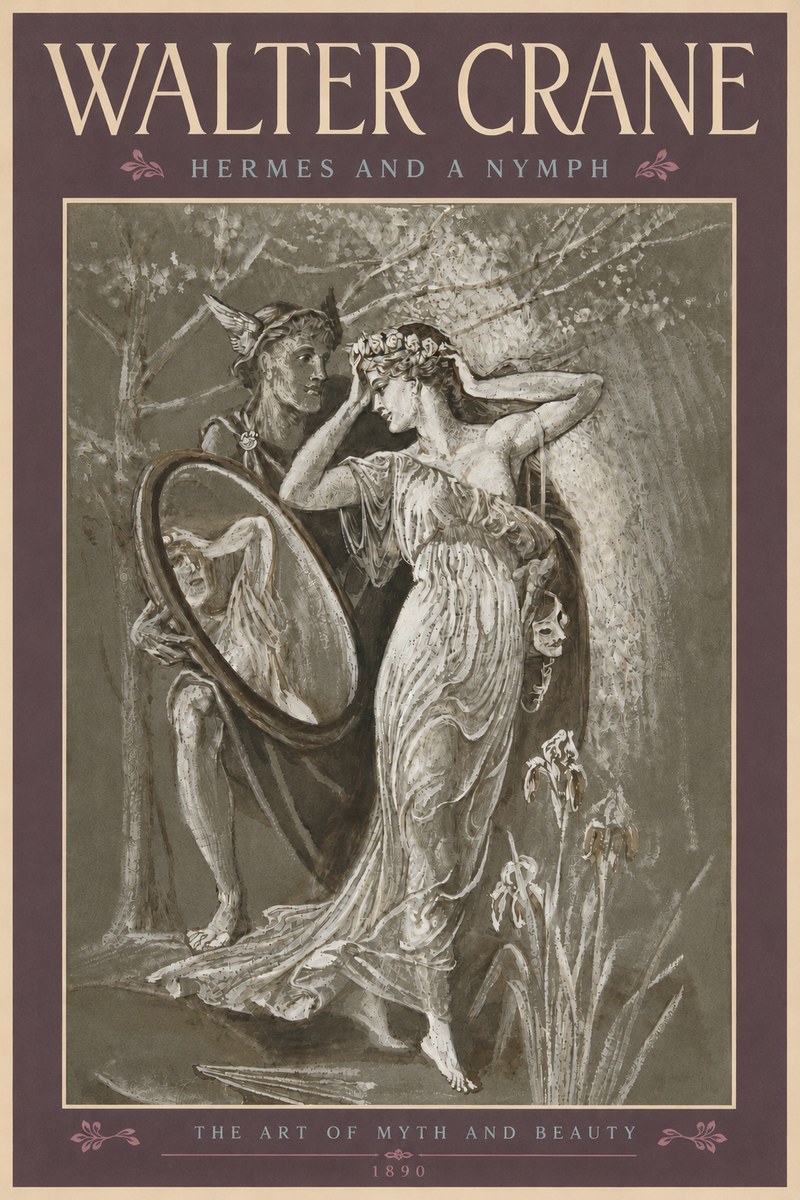 Walter Crane Hermes and a Nymph No5 - Poszter