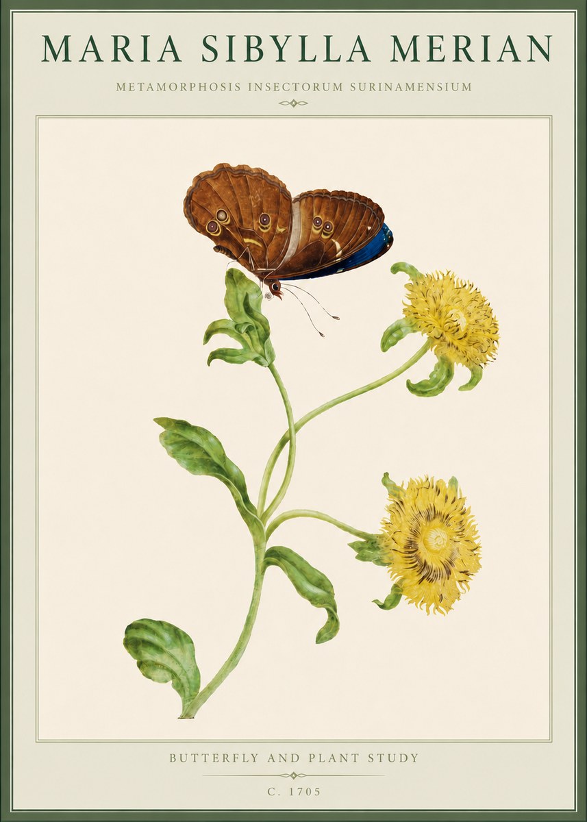 Maria Sibylla Merian Butterfly and Plant Study No4 - Poszter