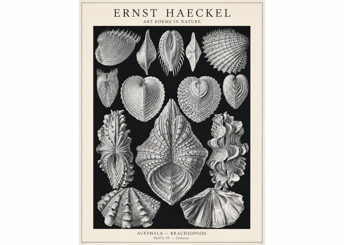 Ernst Haeckel Acephala — Brachiopods Plate 55 — Cytherea. No1 - Poszter