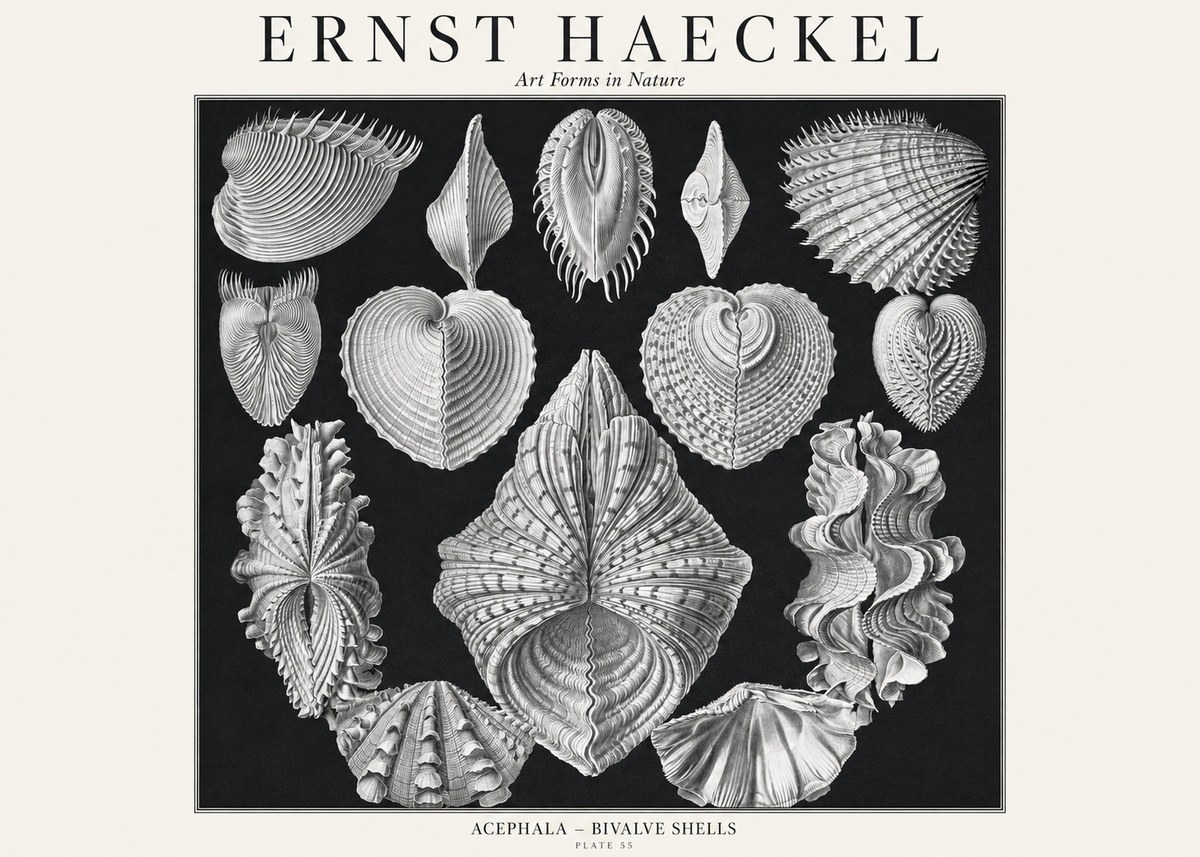 Ernst Haeckel Acephala — Brachiopods Plate 55 — Cytherea. No3 - Poszter