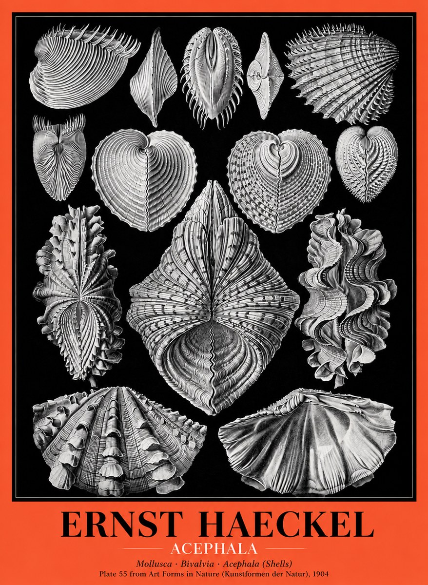 Ernst Haeckel Acephala — Brachiopods Plate 55 — Cytherea. No5 - Poszter