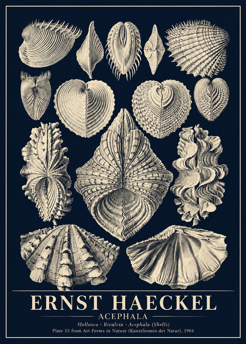 Ernst Haeckel Acephala — Brachiopods Plate 55 — Cytherea. No6 - Poszter