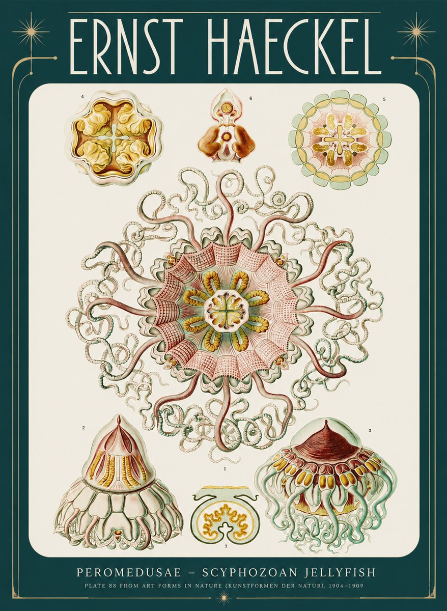Ernst Haeckel Peromedusae – Discomedusae No4 - Poszter