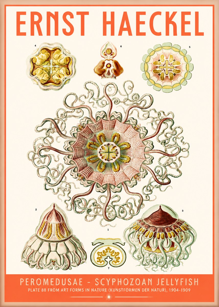 Ernst Haeckel Peromedusae – Discomedusae No5 - Poszter