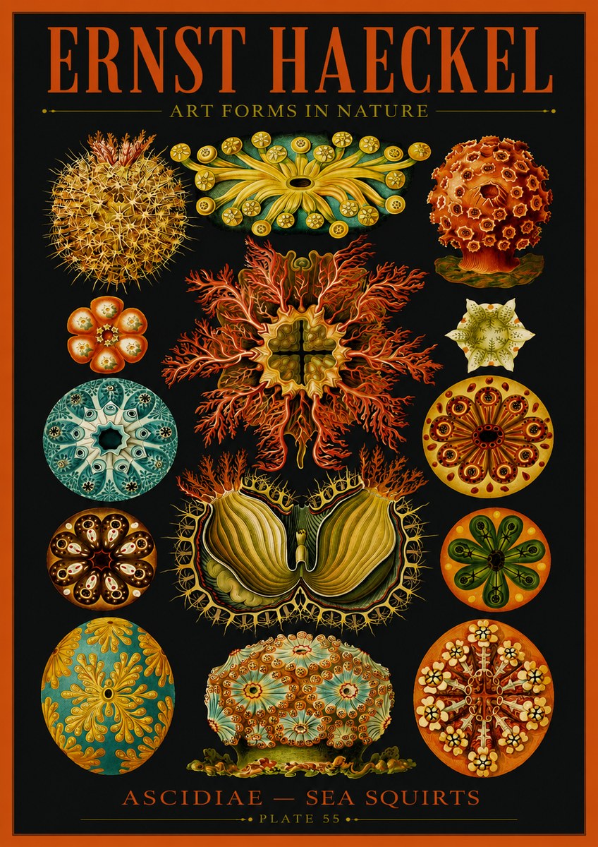 Ernst Haeckel Ascidiae — Sea Squirts No2 - Poszter