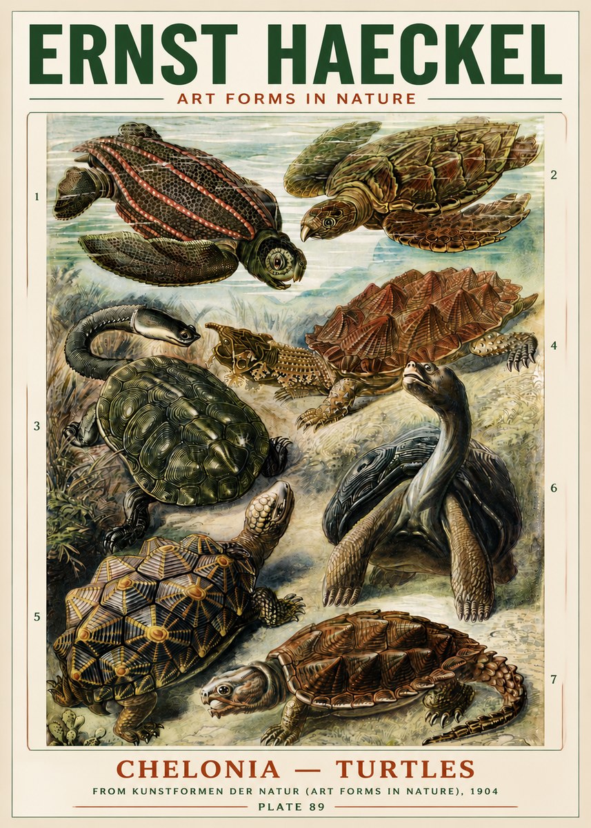 Ernst Haeckel Chelonia - Turtles No4 - Poszter
