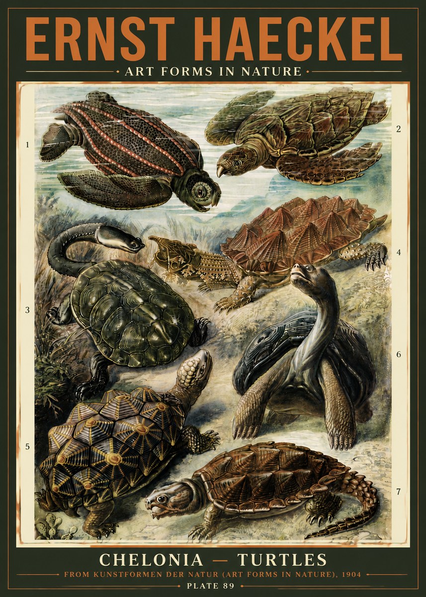 Ernst Haeckel Chelonia - Turtles No5 - Poszter