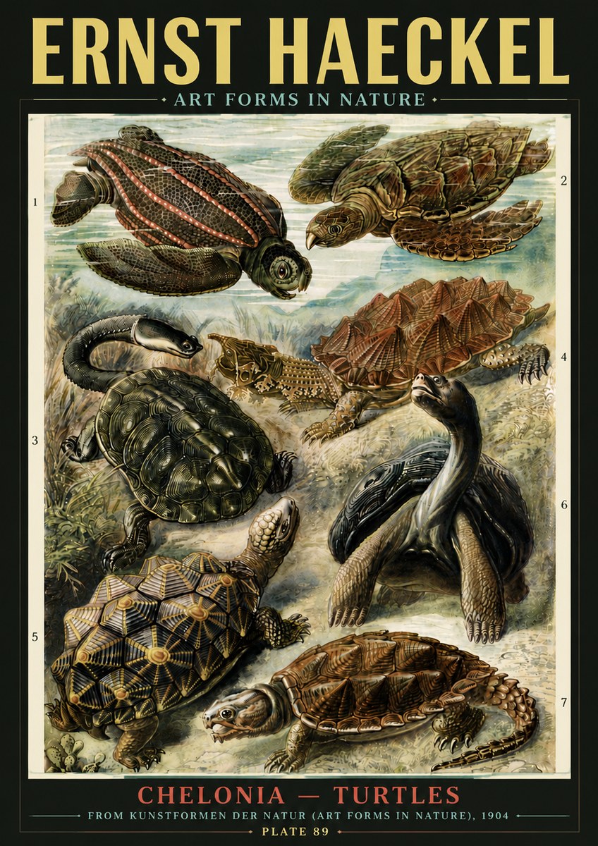 Ernst Haeckel Chelonia - Turtles No6 - Poszter