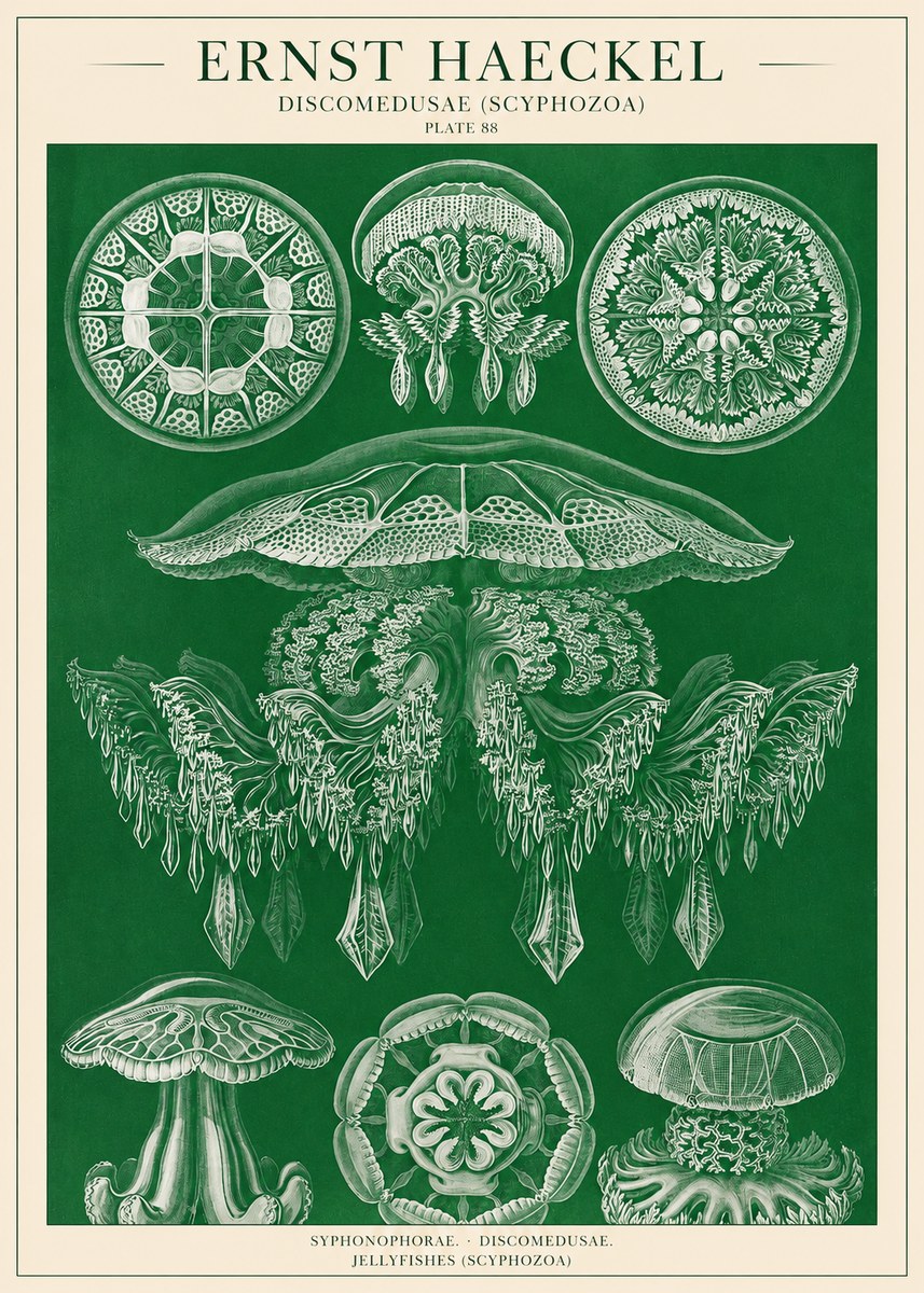 Ernst Haeckel Discomedusae (Scyphozoa) Plate 88 No1 - Poszter