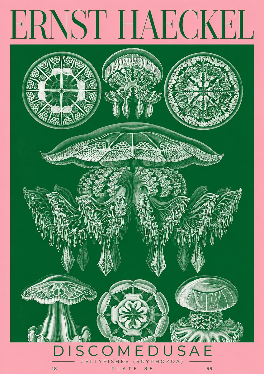 Ernst Haeckel Discomedusae (Scyphozoa) Plate 88 No2 - Poszter