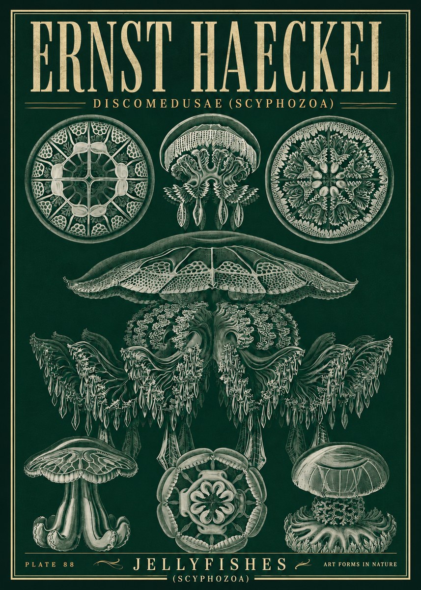 Ernst Haeckel Discomedusae (Scyphozoa) Plate 88 No5 - Poszter