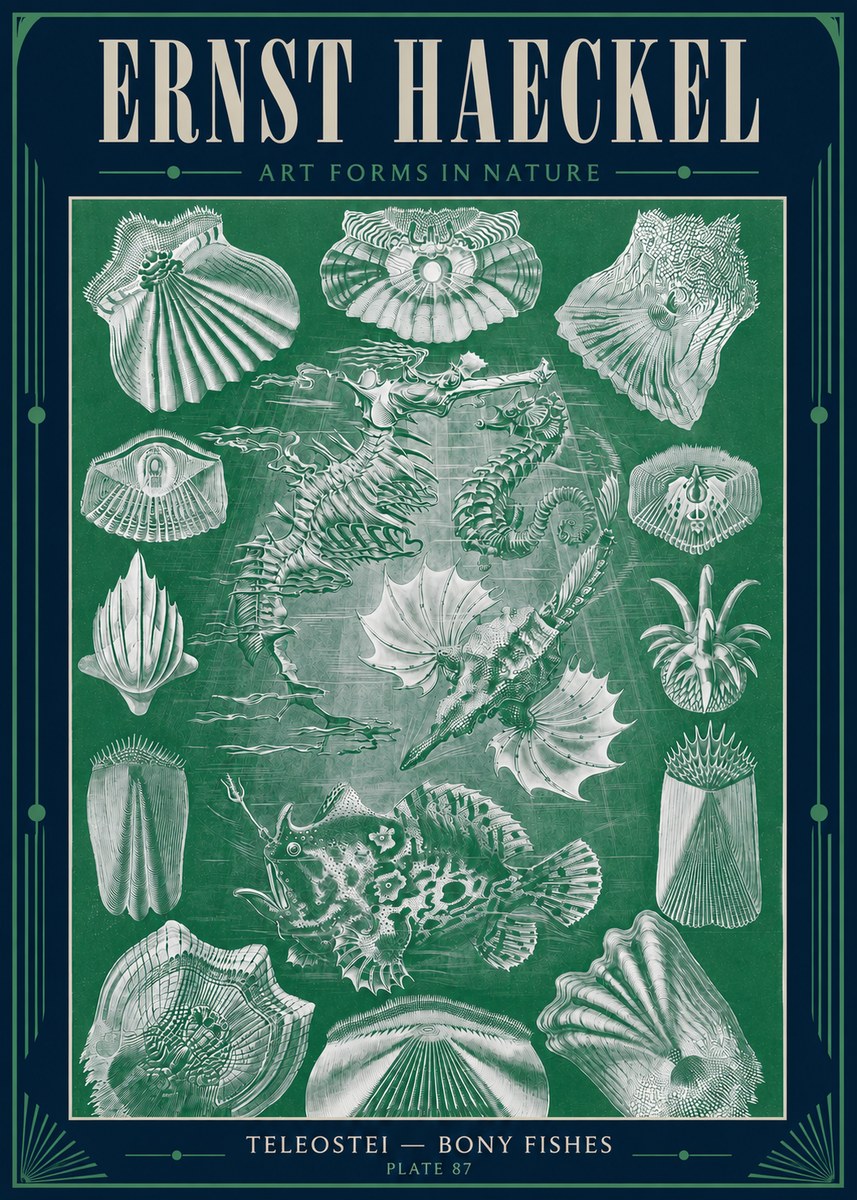 Ernst Haeckel Teleostei - Bony Fishes No4 - Poszter