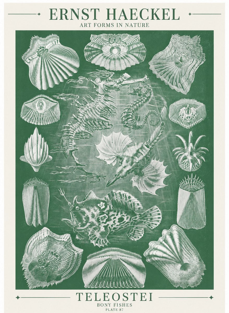 Ernst Haeckel Teleostei - Bony Fishes No6 - Poszter