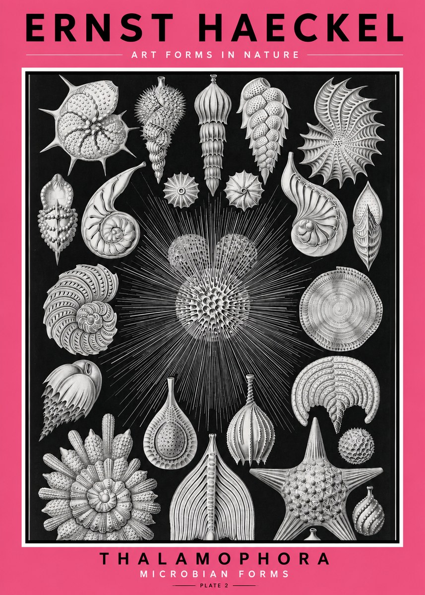 Ernst Haeckel Thalamophora - Microbian Forms - Plate 2 No2 - Poszter