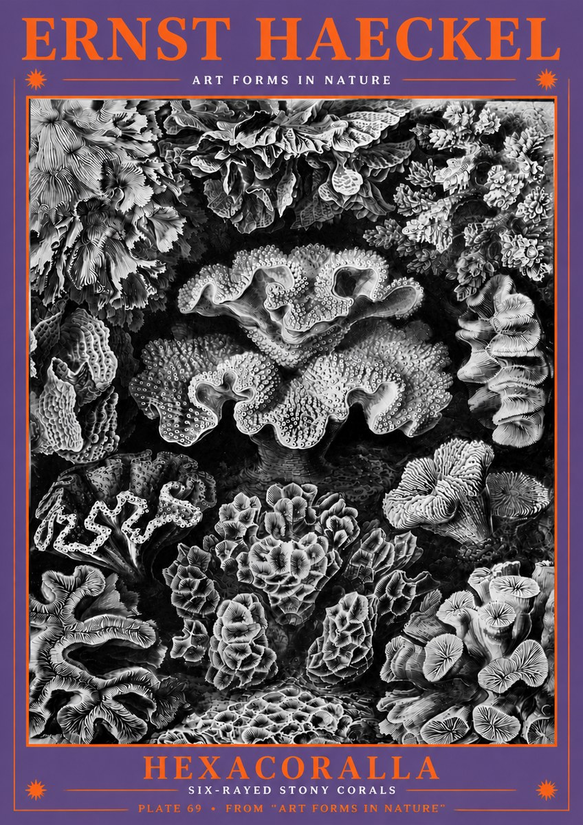 Ernst Haeckel Hexacorallia No6 - Poszter