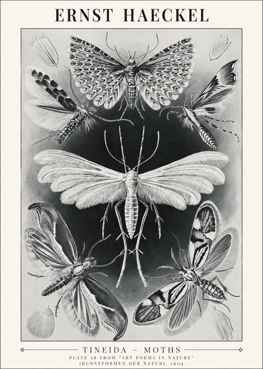 Ernst Haeckel Tineida - Moths No1 - Poszter