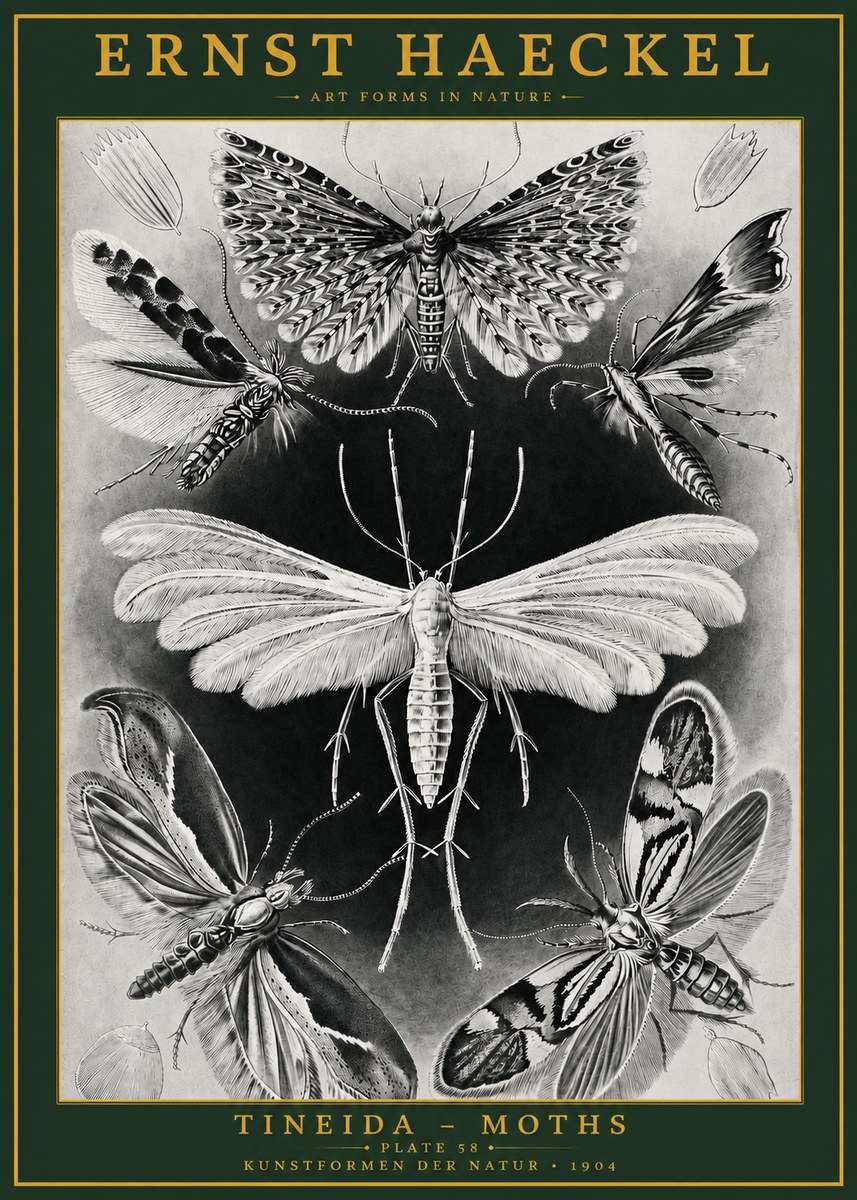 Ernst Haeckel Tineida - Moths No2 - Poszter