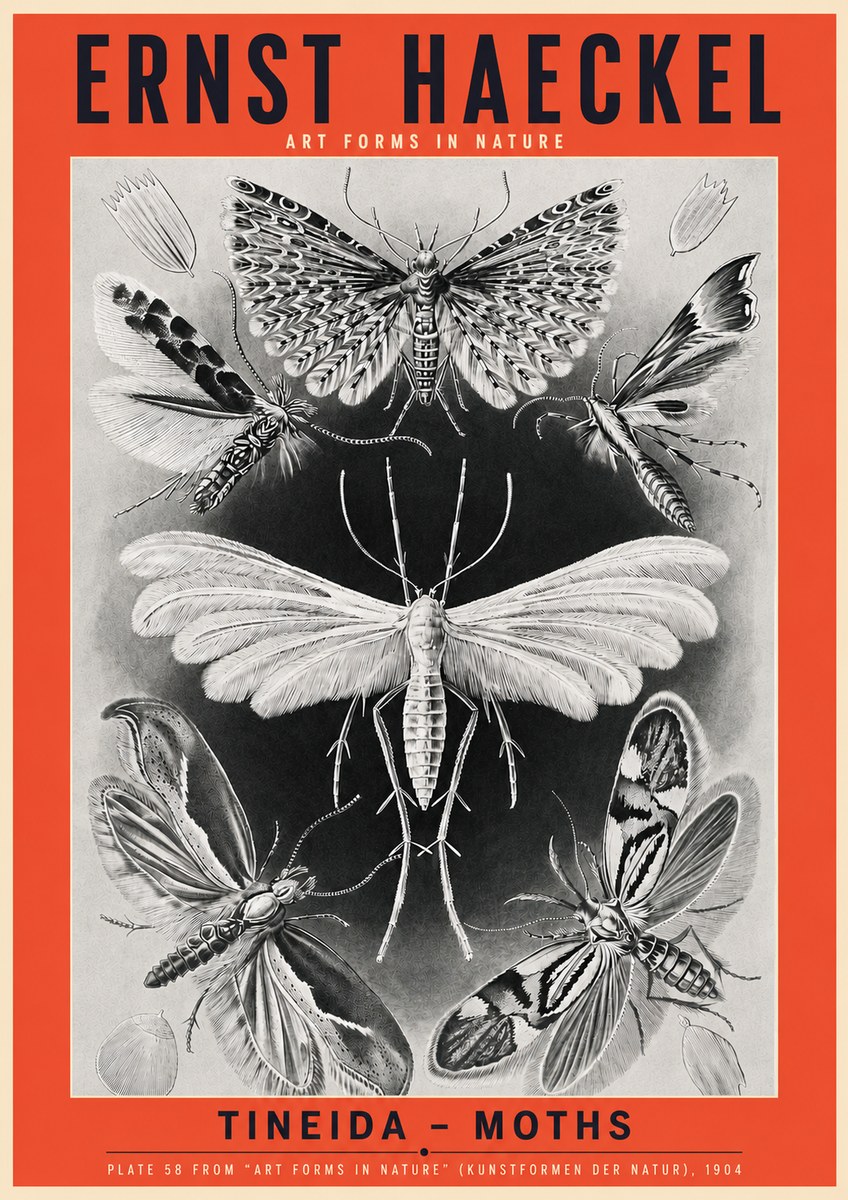 Ernst Haeckel Tineida - Moths No3 - Poszter