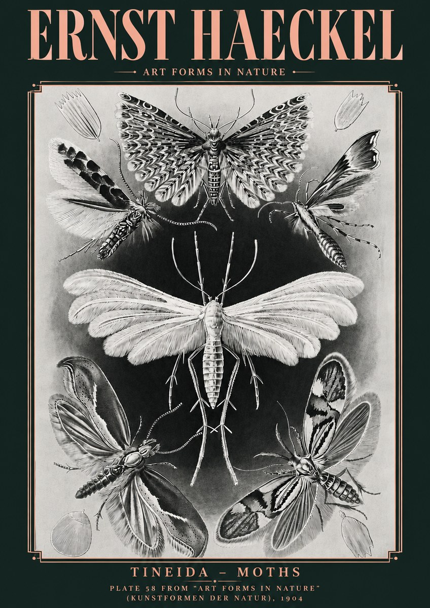 Ernst Haeckel Tineida - Moths No4 - Poszter