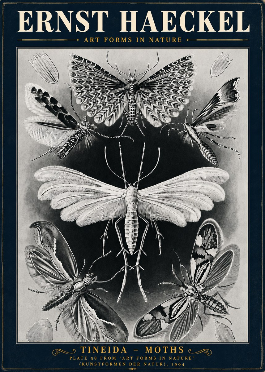 Ernst Haeckel Tineida - Moths No5 - Poszter