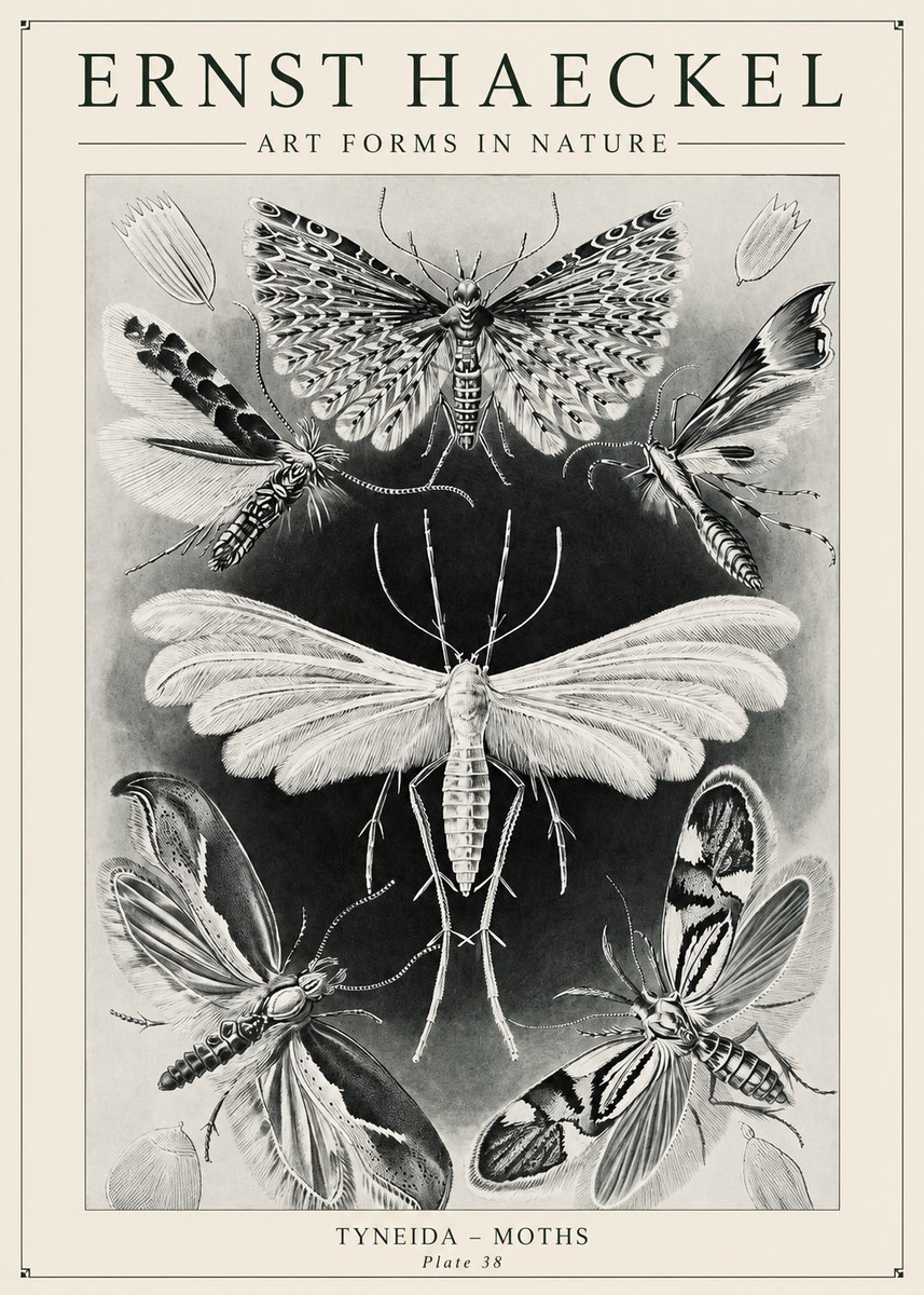 Ernst Haeckel Tineida - Moths No6 - Poszter