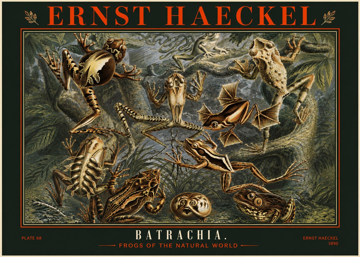 Ernst Haeckel Frogs of the Natural World No2 - Poszter