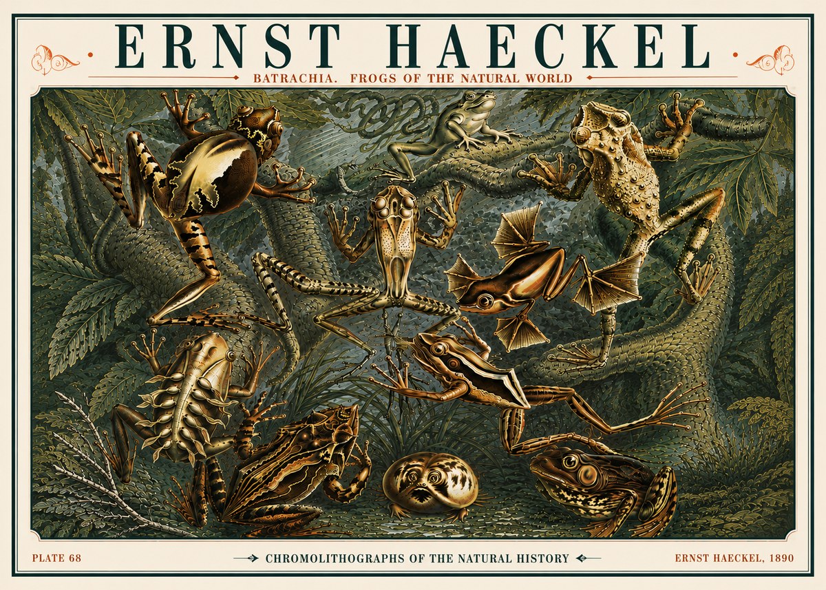 Ernst Haeckel Frogs of the Natural World No6 - Poszter