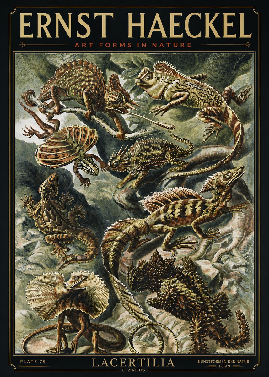 Ernst Haeckel Lacertilia Lizards No3 - Poszter
