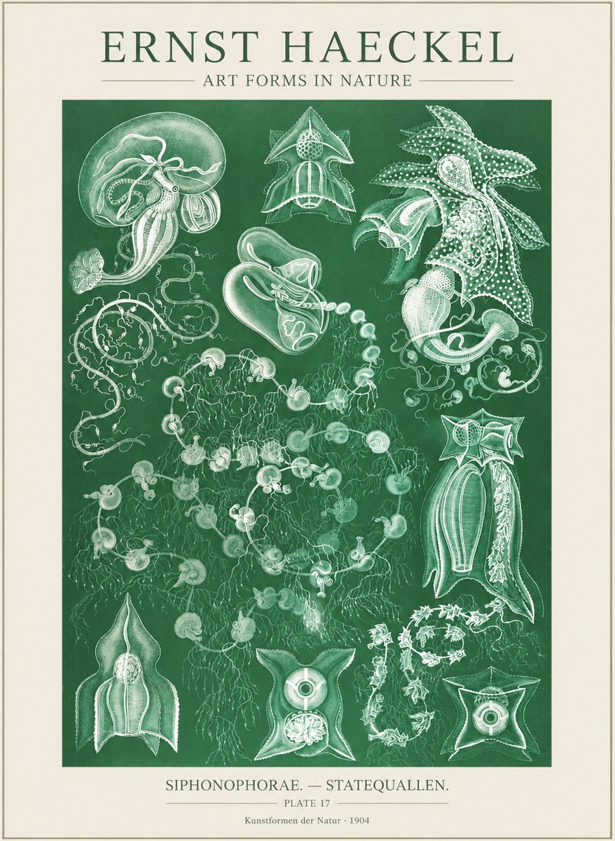 Ernst Haeckel Siphonophorae. — Statequallen. Plate 17 No3 - Poszter