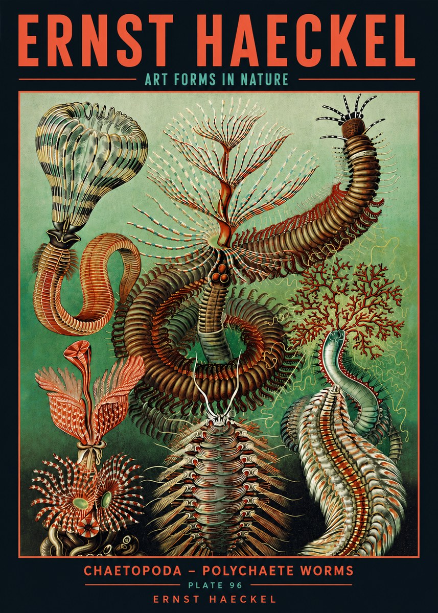 Ernst Haeckel Chaetopoda – Polychaete Worms No5 - Poszter