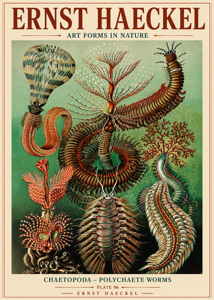 Ernst Haeckel Chaetopoda – Polychaete Worms No6 - Poszter