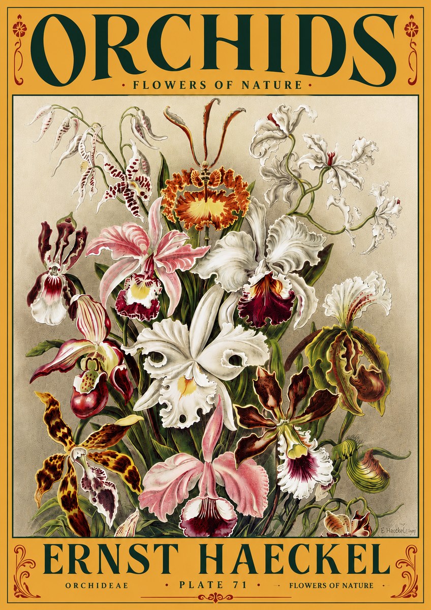Ernst Haeckel Orchids No5 - Poszter