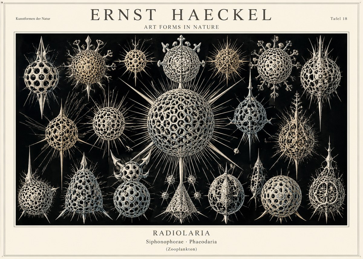 Ernst Haeckel Radiolaria No1 - Poszter